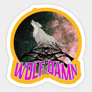 Wolf Damn  Animal T-Shirt Sticker